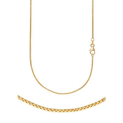 Collierkettchen FIRETTI "Schmuck Geschenk Gold 333 oder 585 Halskette Venezianerkette halbrund" Gr. 45, gold (gelbgoldfarben), Halsketten, Damen, 45, Gelbgold 585, B: 1,5mm, Made in Germany, B:1,5mm Image