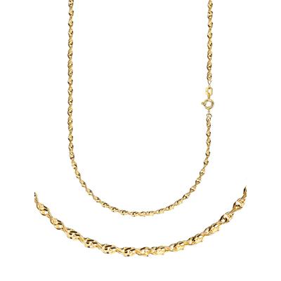 Collierkettchen FIRETTI "Schmuck Geschenk Gold 333 oder 585 Halskette Singapurkette diamantiert" Gr. 55, gold (gelbgoldfarben), Halsketten, Damen, 55, Gelbgold 333, B: 1,9mm, Made in Germany, B:1,9mm Image