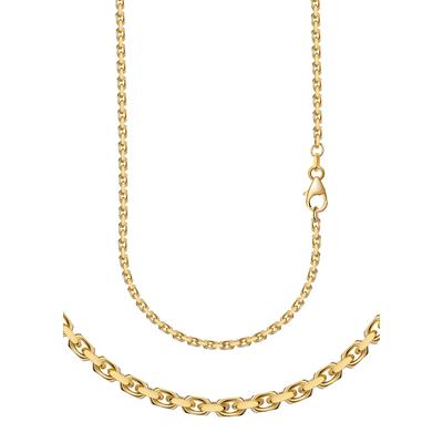 Collierkettchen FIRETTI "Schmuck Geschenk Gold 333 und 585 Armband Kette Ankerkette diamantiert" Gr. 55, gold (gelbgoldfarben), Halsketten, Damen, 55, Gelbgold 585, B: 2mm, Made in Germany, B:2mm Image
