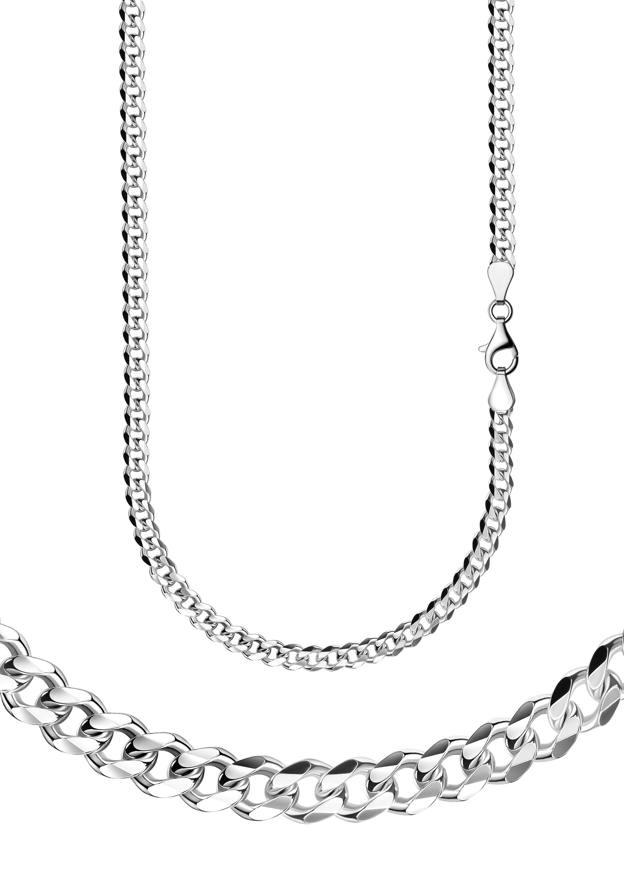 Collierkettchen FIRETTI "Schmuck Geschenk Silber 925 Armband Kette Panzerkette diamantiert" Gr. 50, silber (silberfarben), Halsketten, Damen, 50, Silber 925 (Sterlingsilber), B: 6mm, Made in Germany, B:6mm Image