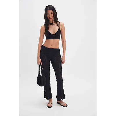 ESTHE Jacquard Flared Trousers at Free People in Black, Size: Medium