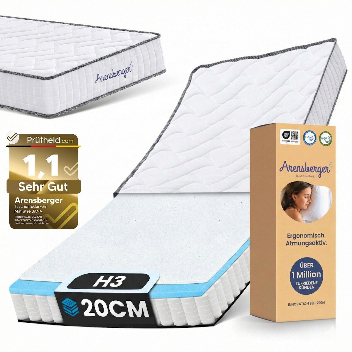 Arensberger GEL-Matratze LINA, Höhe 11cm, 140x200cm Image