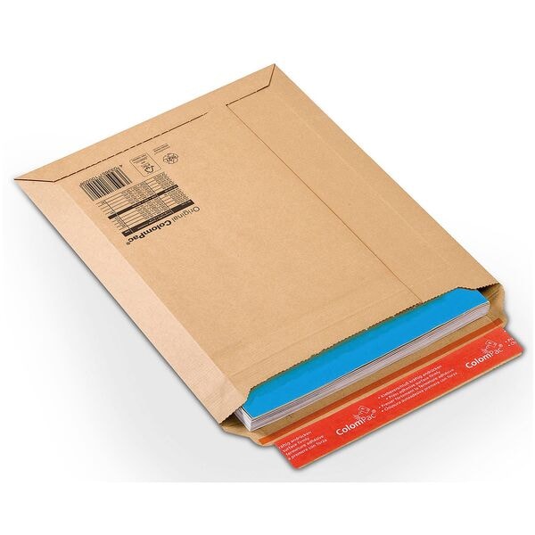 Colompac 20 Kartonversandtaschen DIN A4+ ohne Fenster braun, 26.5x35.7 cm