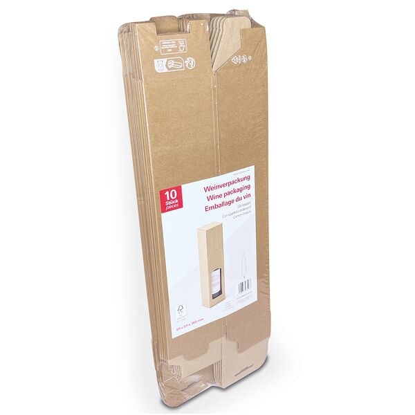 Colompac 10x Flaschenkartons für 1 Flasche, 9.3x37.4x9.3 cm Image