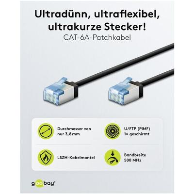 goobay Netzwerkkabel RJ-45 Cat.6a 15.0 m schwarz Image