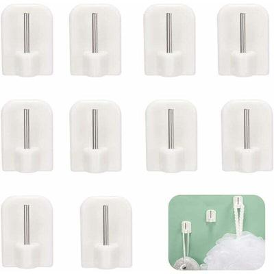 10Pcs Selbstklebende Haken, Klebehaken, Stangenhalter, Ohne Bohren Stange Selbstklebende Haken für Image