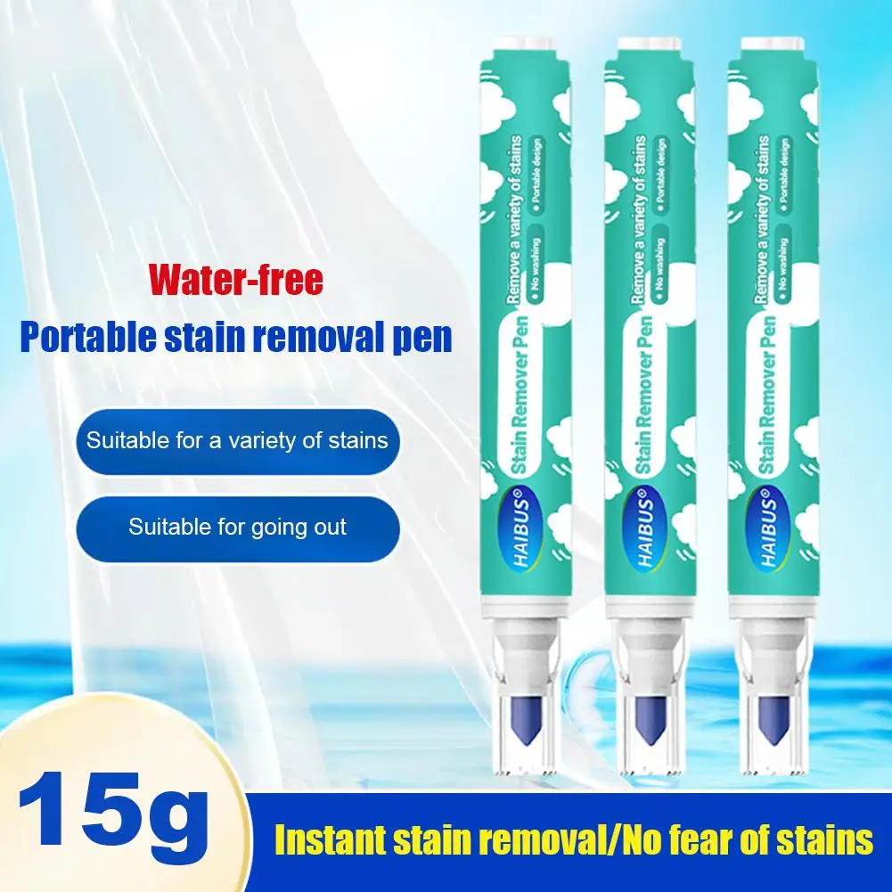 15G Magic Clothing Fleckenentfernungsstift, tragbar, waschfrei, Öl, Rotwein, Fleckenentferner, Markierungsstift für die kleine, fettige Schmutzreinigung Image