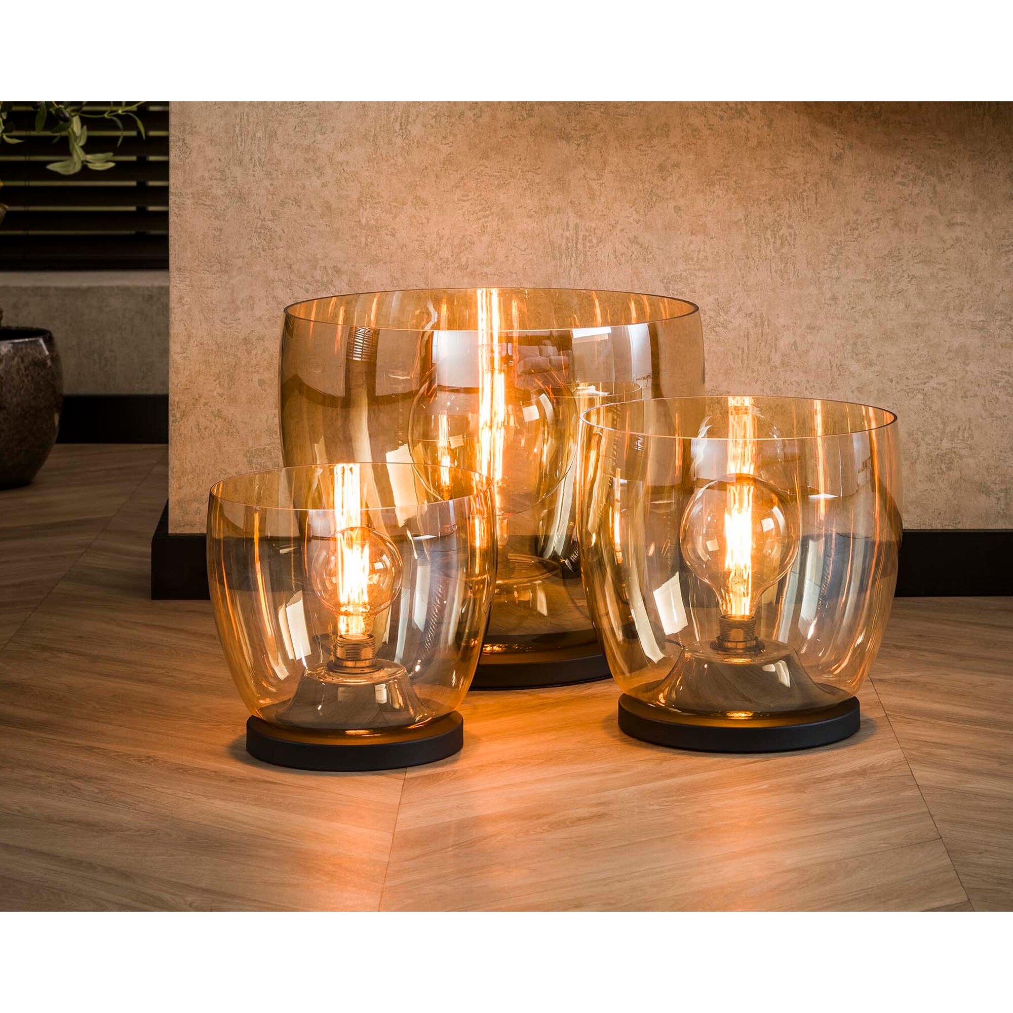 designline »UP« Stehlampe Bernstein Stehlampe L / mit Beleuchtung rauchgrau