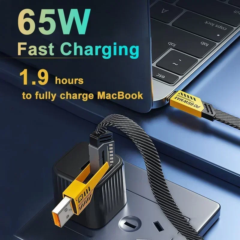 4-in-1-Schlüsselanhänger USB C PD Schnellladekabel für iPhone 15/14 Max MacBook Samsung Typ C Gerät 65 W Multi-USB-Datenkabel Image