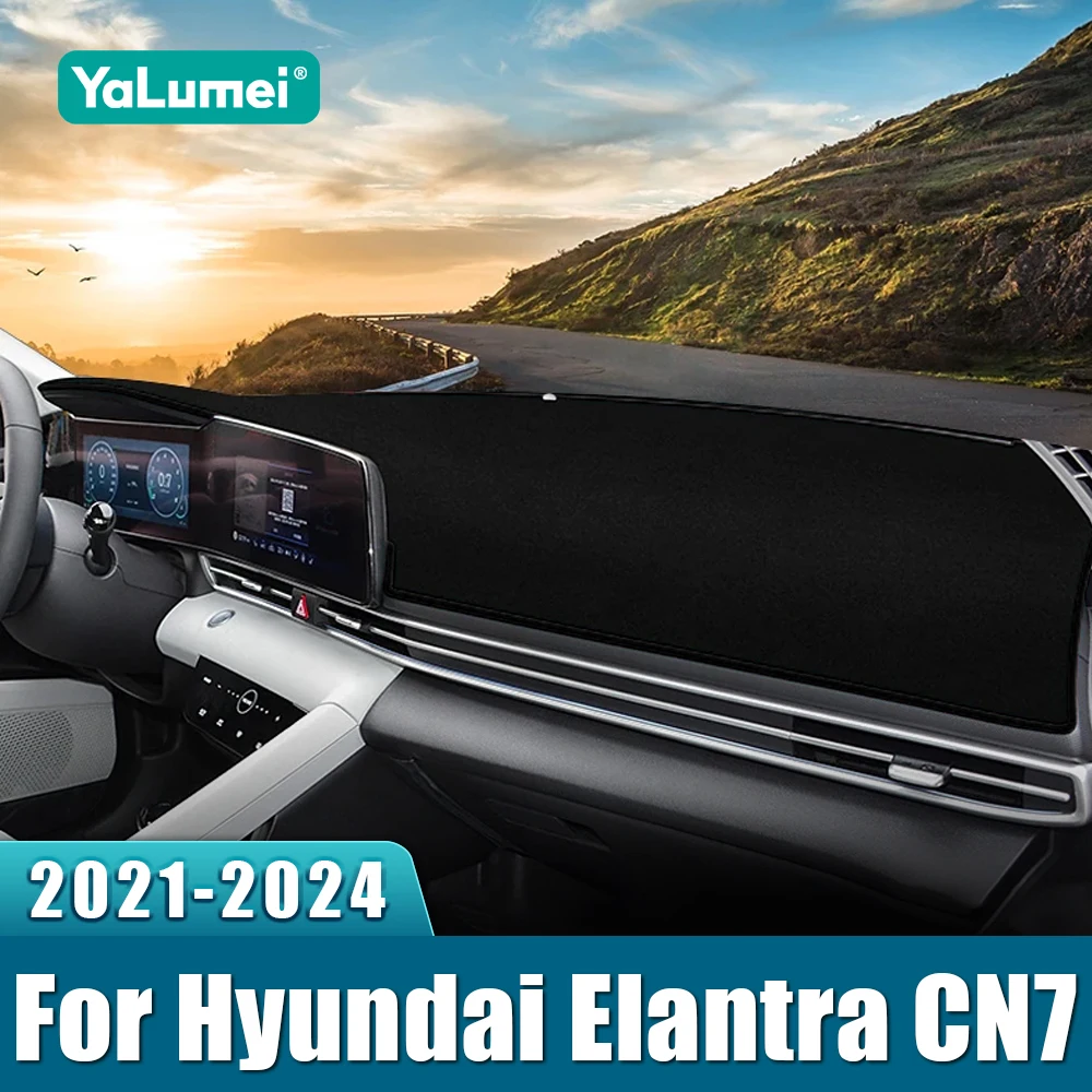 Für Hyundai Elantra CN7 N Linie 2021 2022 2023 2024 Auto Dashboard Abdeckung Vermeiden Licht Pad Sonnenschutz Anti-Uv teppiche Nicht-Slip Matten Image