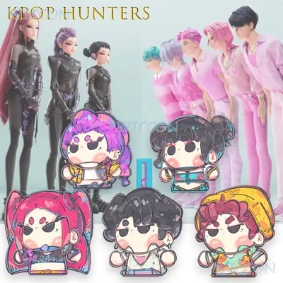 KPop Dem OnHunters Lumi Mira Zoe Sajaboys Mystery Baby Zoey Jinu AnimeDouble Sided Anime Cosplay Accessories Cute Backpack Hang Image