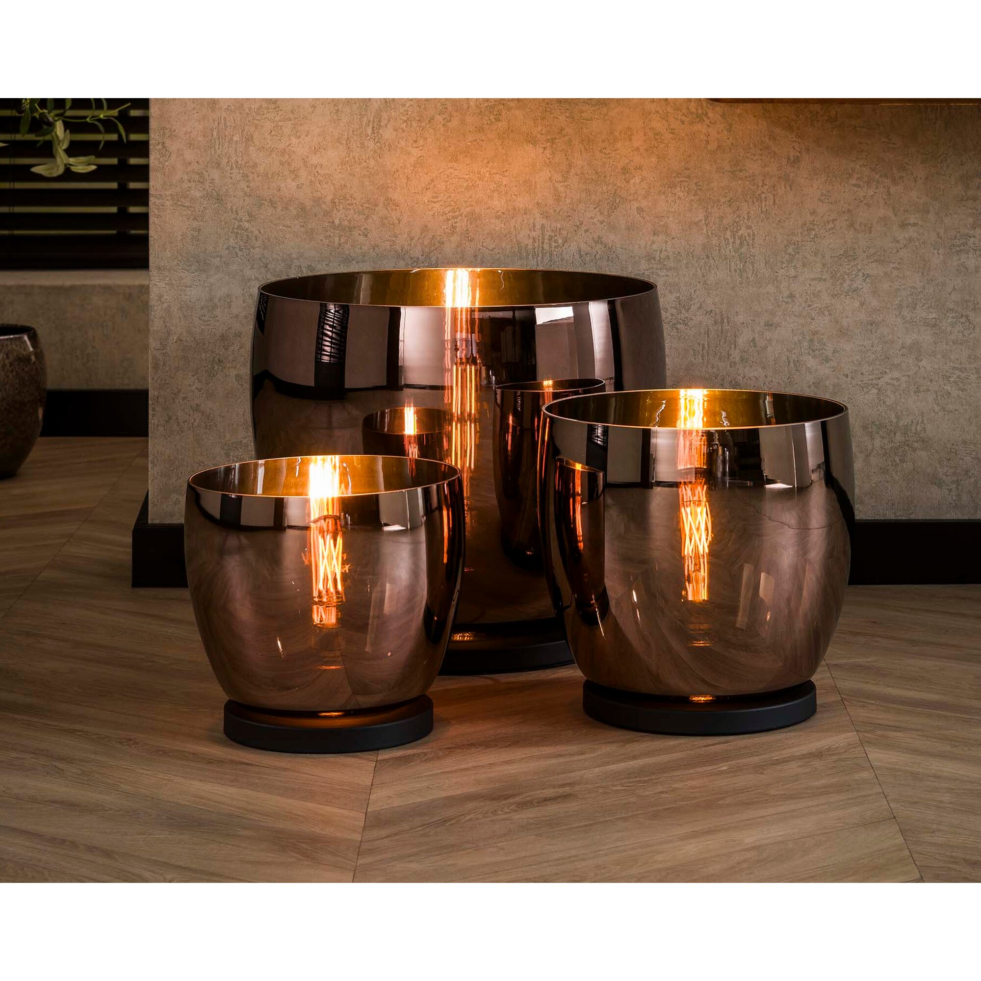 designline »UP« Stehlampe Kupfer Stehlampe L / mit Beleuchtung rauchgrau