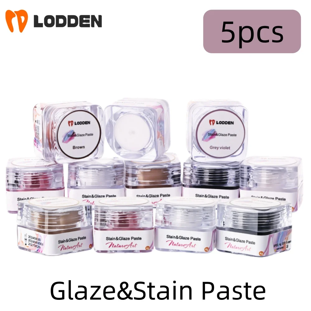 5 Stück Dental Stain & Glaze Paste Glaze-F Restaurierungspaste für alle Keramikmaterialien Dentallabormaterialien 4 g/Flasche Image