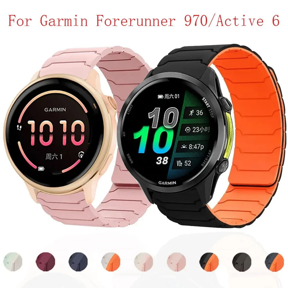 20 mm 22 mm Magnetarmband für Garmin Forerunner 970 570 55 165 265 965 255 Silikonband Vivoactive 6 5/Active 5 6 Venu 3 2 SQ2 Image