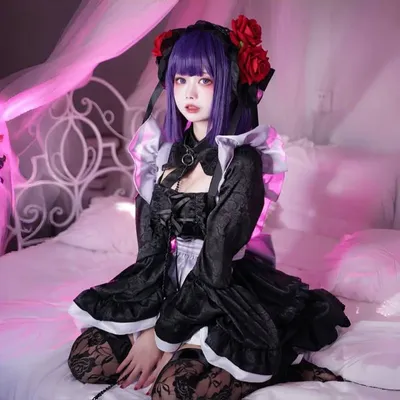Anime Kitagawa Marin Cosplay Kostüm Kuroe Shizuku Maid Kleid Zubehör Komplettes Set für Frauen Roleplay Halloween Party Outfits Image