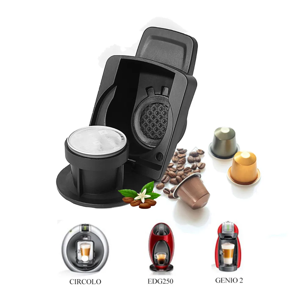 Wieder verwendbarer Kaffee adapter für Dolce Gusto Maschine wieder verwendbarer Pod konvertieren mit Nespresso Original Kapsel für Circolo Genio 2 Mini Me Image