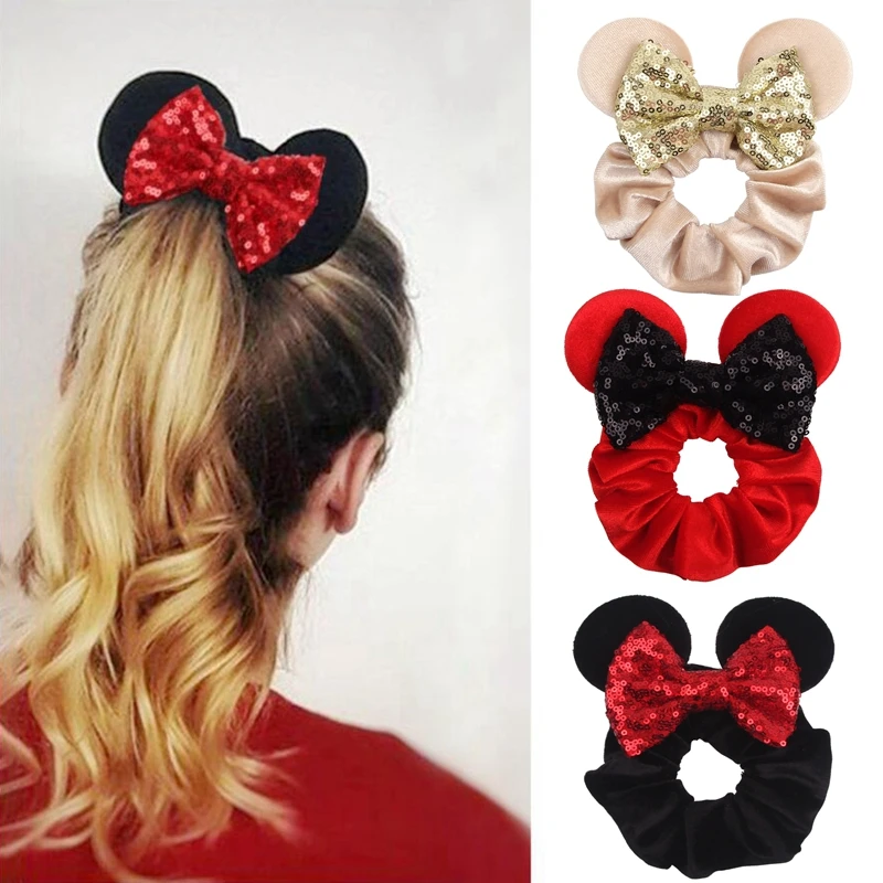 1pc Disney Mickey Stirnband Maus Ohren Elegante Pailletten Bogen Nette Süße Spaß Frauen Täglichen Verschleiß Haar Zubehör Exquisite Geschenke