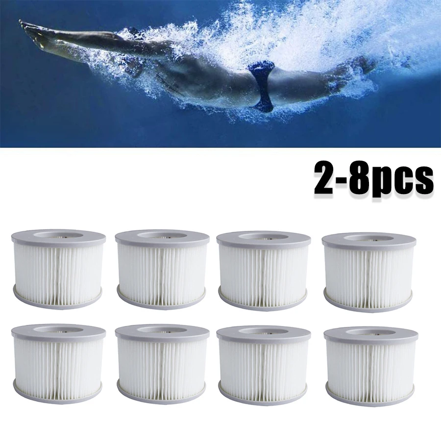 2–8 Stück Schwimmbad-Ersatzfilter für MSPA aufblasbare Whirlpool, Spa, Bad, Wasserfilter, Kartusche, Pumpen-Set, M-Spa-Schwimmbad Image