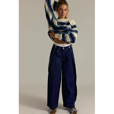 We The Free High Street Trouser Jeans at Free People in Boutique Blue, Size: 30