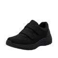 Klettschuh RIEKER, Herren, Gr. 42, schwarz, Nubukleder, unifarben, sportlich, Schuhe, Halbschuh, Sneaker, Freizeitschuh in bequemer Form