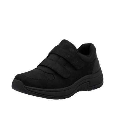 Klettschuh RIEKER, Herren, Gr. 45, schwarz, Nubukleder, unifarben, sportlich, Schuhe, Halbschuh, Sneaker, Freizeitschuh in bequemer Form Image