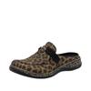 Clog RIEKER, Damen, Gr. 41, schwarz (leo, schwarz), Lederimitat, animal-print, Basic, Schuhe, Hausschuh, Casual-Clog, Sabot, Schlupfschuh mit weicher Innensohle