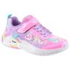 Sneaker SKECHERS "UNICORN DREAMS", Kinder, Gr. 32, bunt (pink, multi), Textil, Lederimitat, kontrastfarbene Details, animal-print, casual, Schuhe, Klettschuh mit Einhorn, Größenschablone zum Download