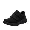 Klettschuh RIEKER, Herren, Gr. 44, schwarz, Nubukleder, unifarben, sportlich, Schuhe, Halbschuh, Sneaker, Freizeitschuh in bequemer Form