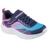Sneaker SKECHERS "MICROSPEC ADVANCE", Kinder, Gr. 29, bunt (navy, multi), Textil, Lederimitat, kontrastfarbene Details, sportlich, Schuhe, Freizeitschuh mit Klettverschluss, Größenschablone zum Download