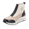 Keilsneaker REMONTE, Damen, Gr. 43, beige (hellbeige, schwarz), Textil, Lacklederimitat, modisch, Schuhe, Casual-Boots, Stiefelette, Plateauboots mit Lite´n Soft Ausstattung