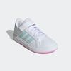 Klettschuh ADIDAS SPORTSWEAR "GRAND COURT COURT ELASTIC LACE AND TOP STRAP", Gr. 37, blau (cloud weiß, semi flash aqua, bliss lila), Synthetik, Textil, sportlich, Schuhe, Design auf den Spuren des adidas Superstar
