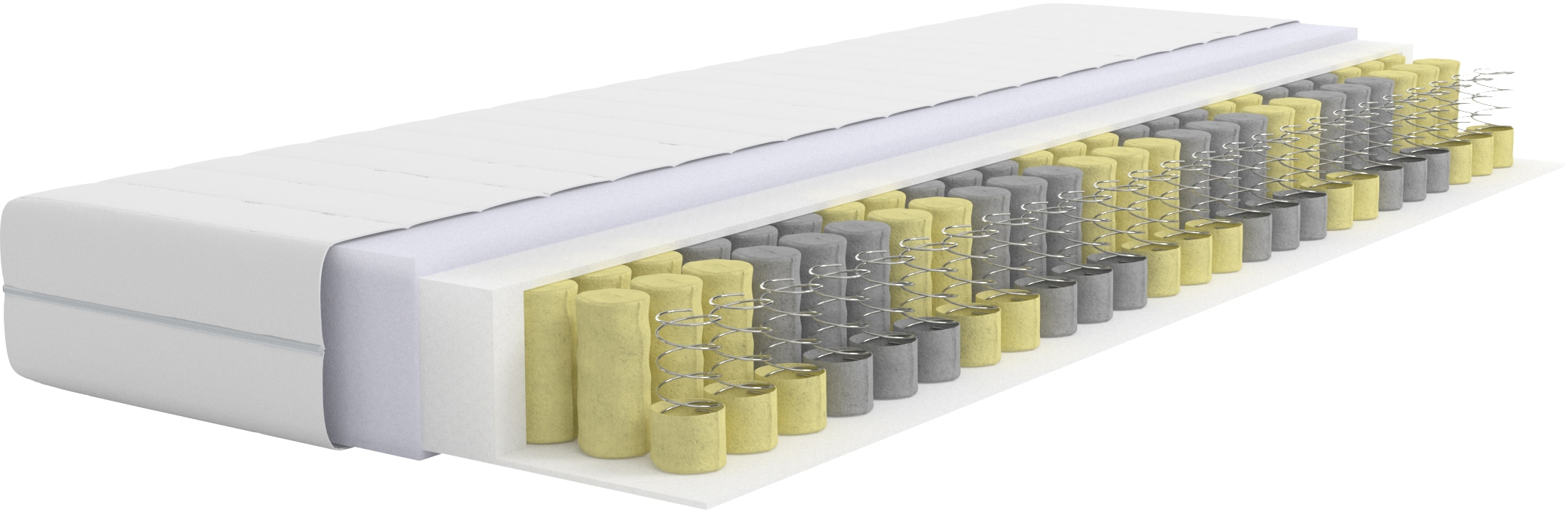 Taschenfederkernmatratze ÄLGDRÖM "NEUHEIT: Tinden 22, 7 Zonen Matratze 90x200 cm, 140x200 cm & mehr", weiß, B:90cm H:22cm L:200cm, Bezug: 100% Polyester. Steppfüllung: 100% Polyester, Matratzen, Taschenfederkernmatratze, Wendematratze H2/H3/H4,...