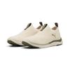 Slip-On Sneaker PUMA "SOFTRIDE REMI SLIP-ON KNIT WN'S", Gr. 41, warm weiß, schwarz loden, lux army, Textil, sportlich, Schuhe