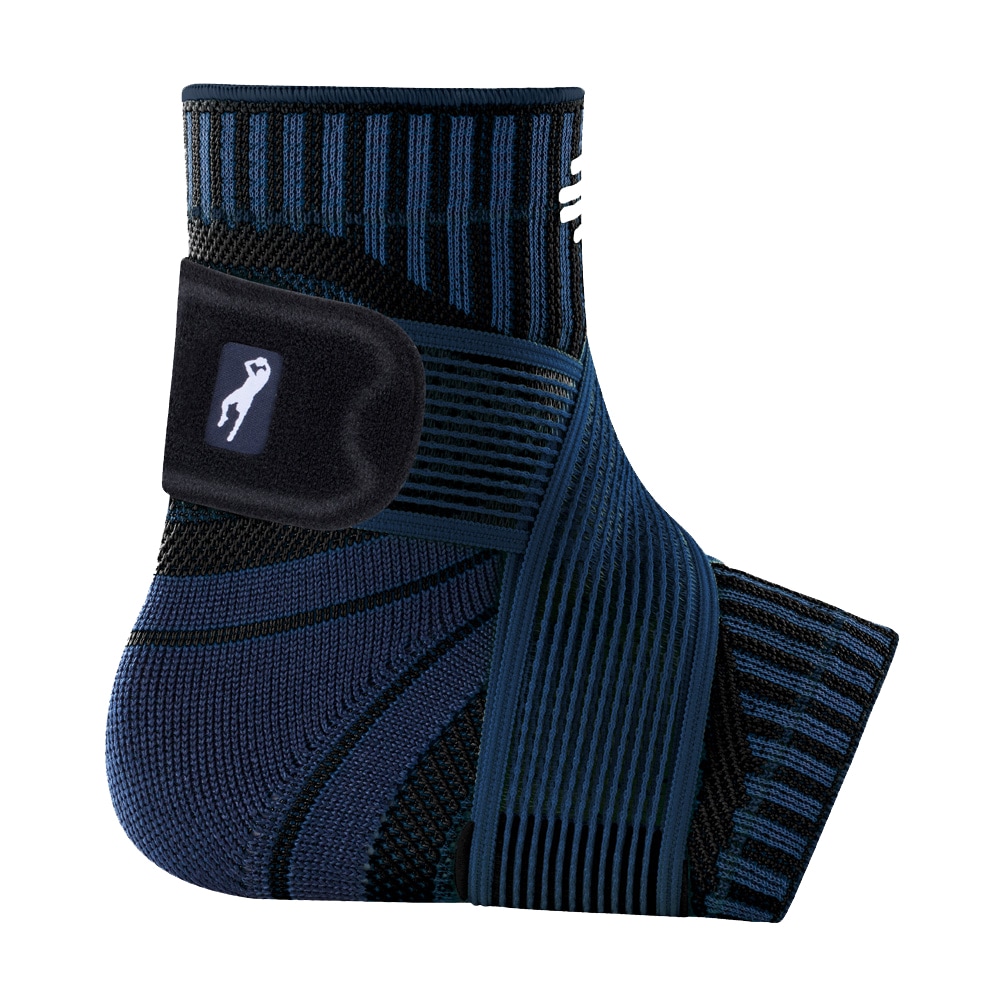 Sprunggelenkbandage BAUERFEIND "Sports Ankle Support links", Herren, Gr. XS, blau (navy), Obermaterial: 57% Baumwolle, 41% Polyester, 2% Elasthan, Bandagen Image