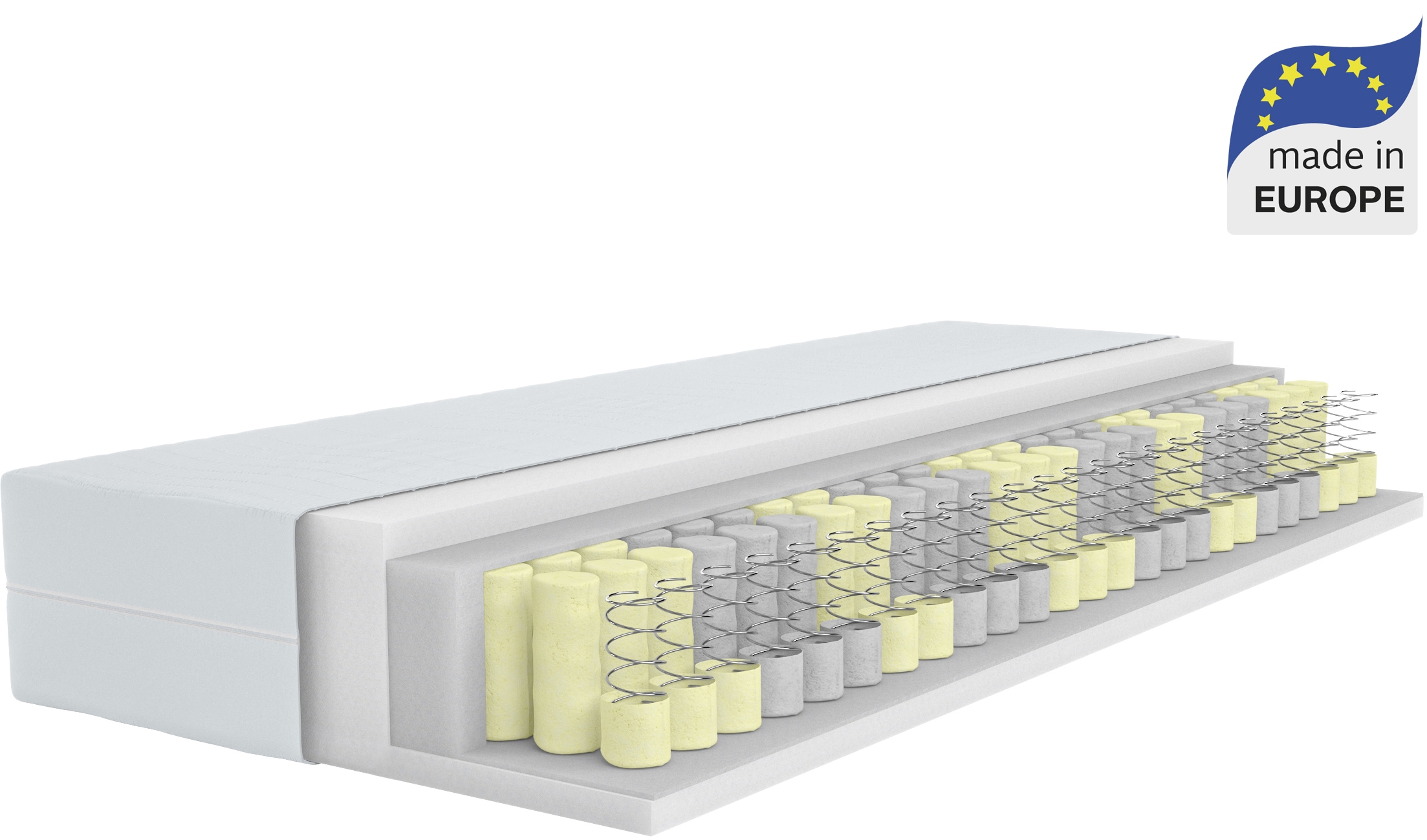 Taschenfederkernmatratze ÄLGDRÖM "NEUHEIT: Tinden 26, 7 Zonen Matratze 90x200 cm, 140x200 cm & mehr", weiß, B:90cm H:26cm L:200cm, Bezug: 100% Polyester. Steppfüllung: 100% Polyester, Matratzen, Wendematratze H2/H3/H4, ergonomisch, 500 Federn (bei...