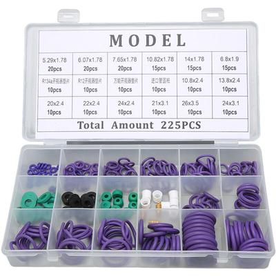 225pcs Auto Klimaanlage o Ring Seal Set 14 Größen Sortiment mit Waschmittel -Abstandshalter für die Image