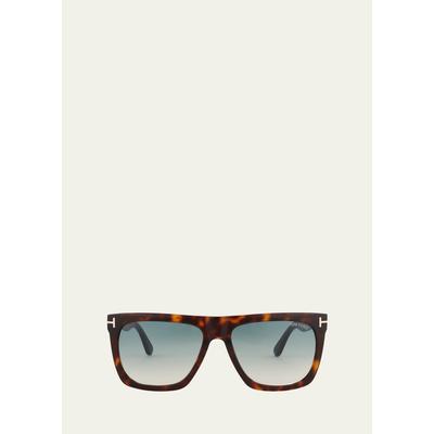 Tom Ford Morgan Thick Square Acetate Sunglasses, Tortoiseshell