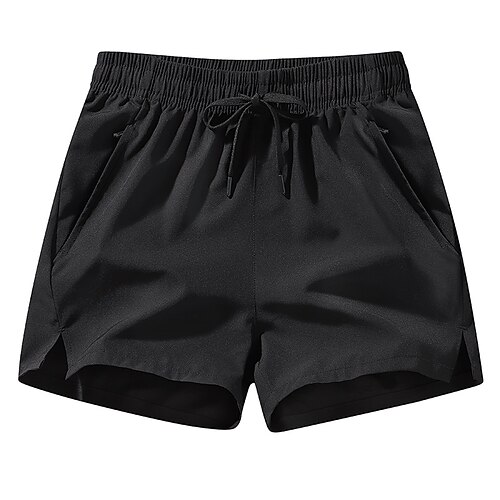 Herren Laufshorts Tasche Elastischer Bund Unterteile Fitnessstudio Athleisure Trainieren Sommer Schnelltrocknend Atmungsaktiv Laufen Yoga Normale Passform Sportbekleidung Sportkleidung Einfarbig Image