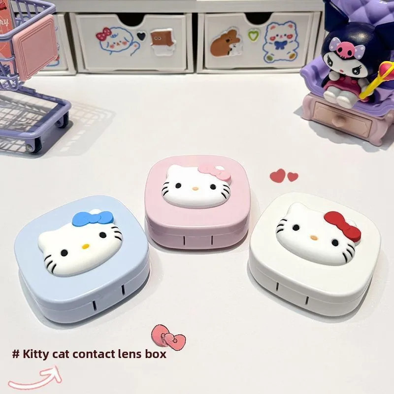 Heißer Verkauf Nette Cartoon Kontaktlinsen Begleiter Box Kontaktlinsen Box Pflege Box Ins Tragbare Cartoon Box Spiegel Image