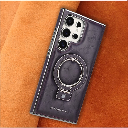 Handy Hülle Handyhüllen Für Samsung Galaxy S26 Ultra Plus S25 S24 S23 Ultra Plus Rückseite Mit Ständer Magnetisch Stoßfest Retro TPU PU-Leder Image