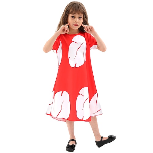 Lilo Kleid Cosplay Kostüm Lässig for Mädchen Kinder Halloween Karneval Welttag des Buches Leistung Pädagogisches Ankleiden Verkleidung für Schulveranstaltungen Image