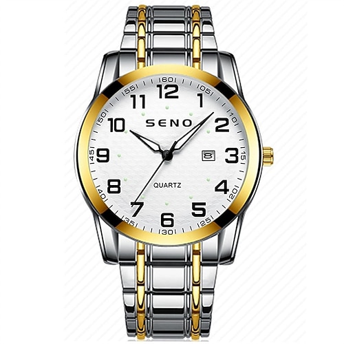 Damen Herren Kinder Quarzuhr Luxus Großes Ziffernblatt Mode Geschäft leuchtend Kalender Wasserdicht Edelstahlband Beobachten Image