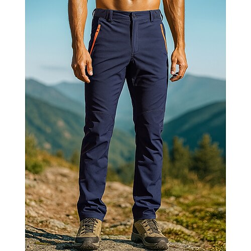 Herren Wanderhosen Regenhose zum Wandern Frühling Herbst Außen Normale Passform Wasserdicht Winddicht Leicht Unterteile Tasche Schwarz Armeegrün Camping / Wandern Laufen S M L XL XXL Image