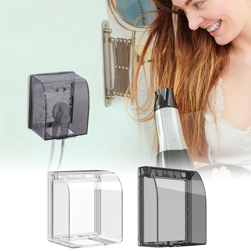 Kunststoff Wand Schalter Wasserdichte Abdeckung Box Wand Licht Panel Steckdose Türklingel Flip Cap Abdeckung Klar Bad Küche Zubehör