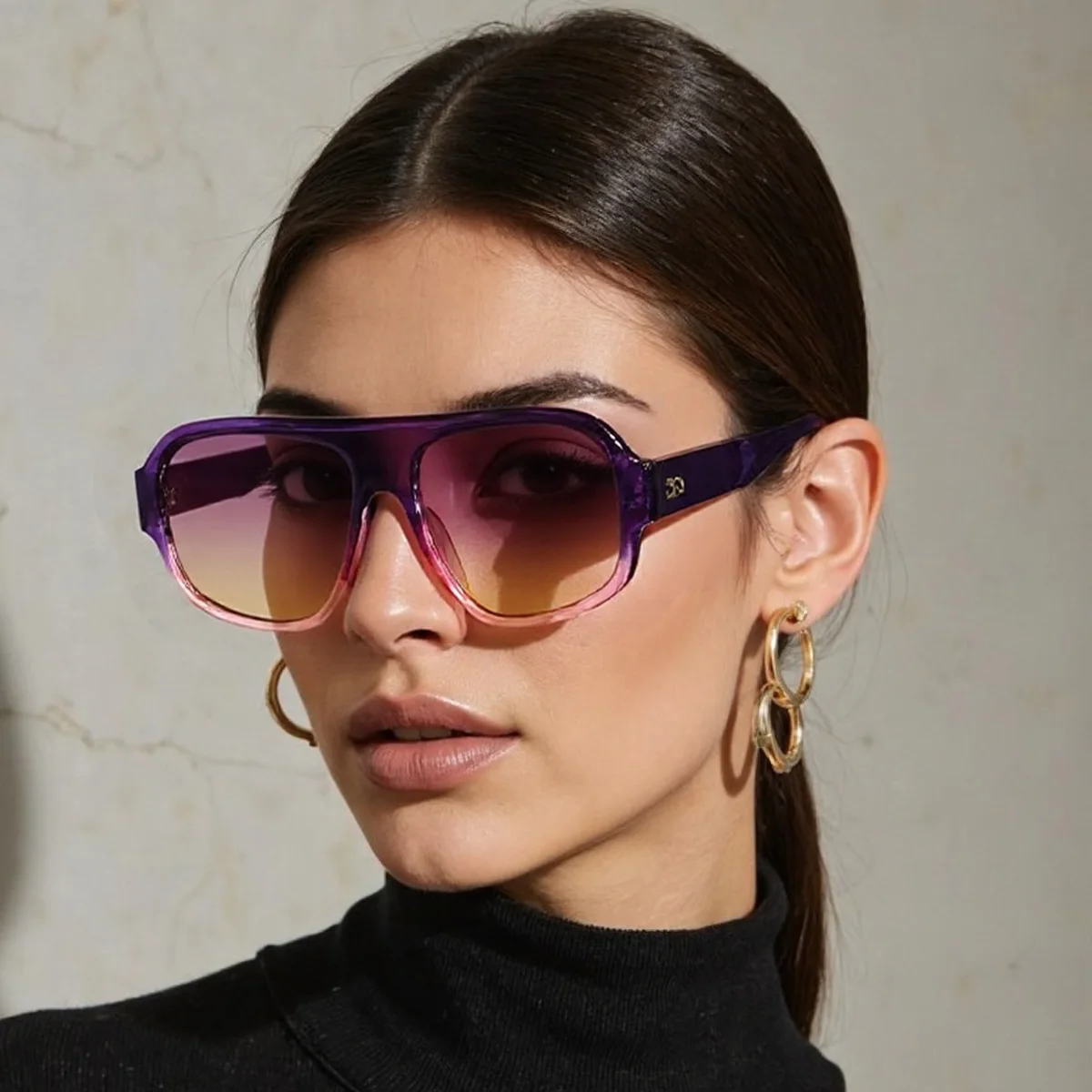 Vintage-Mode-Sonnenbrille mit quadratischem Rahmen für Damen, blaues Licht blockierende Farbtöne, UV400-Sonnenbrille, dekorative Vintage-Sonnenbrille