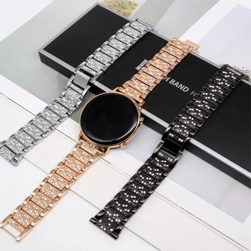 20 mm 22 mm Diamantband für Samsung Galaxy Watch 7/6/5 pro/4/Classic/active Gear s3 Metallarmband Huawei GT/2/GT2/3 Pro 4 Armband Image