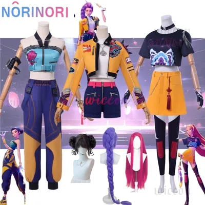 Huntrix Group Rumi Zoey Cosplay Anime Devil Hunters Mira Kostüm Mantel Ohrringe Zubehör Set Halloween Party Outfit für Frau Image