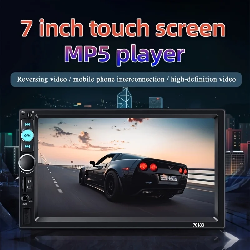 7-Zoll-Touchscreen-Auto-MP5-Player, 2-Din-Stereoradio mit HD-Display, unterstützt Rückfahrkamera, USB- und TF-Kartenwiedergabe Image