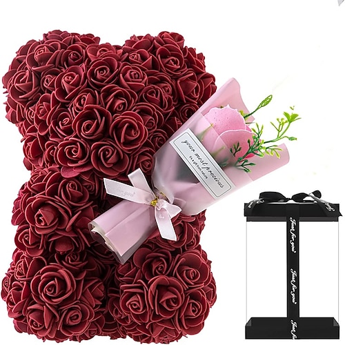 Weihnachtsgeschenke für Frauen Mama Sie Frauentagsgeschenke TEDDY Tag Rose Ewige Blume Valentinstag Geburtstagsgeschenk für Freundin Rosenbär mit Blumen Geschenk Blumen Muttertagsgeschenke für Mama Image