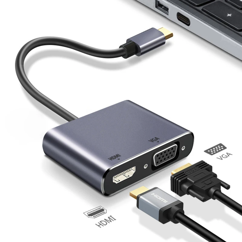 4 IN 1 USB C HUB Docking Station 4K @ 60Hz HDMI-kompatibel Adapter Typ C zu HDMI PD100W USB 3,0 HUB USB C Splitter für Macbook Image